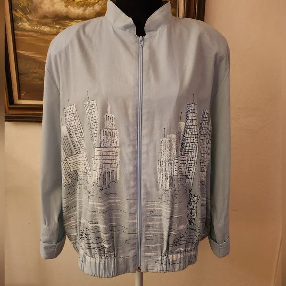 Vintage 1980s City Scape Jacket by Sweet P - Picture 3 of 15